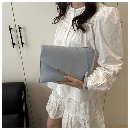Fashion Women Clutch Soft PU Leather Solid Color Evelope Bag Wristlet Bags Female Small Handbags Day Clutches Evening Party Bags