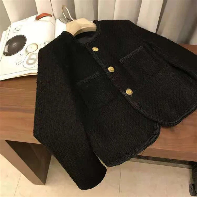 Women's Suit Coat 2025 Spring Autumn Temperament Versatile Ladies Woolen Blazer Jacket Casual Loose Lady Blazer Outerwear