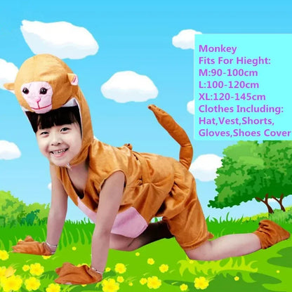 Cute Multiple Animal Costume Children Kids Boys Girls Summer Short Cosplay Costumes  Carnival Party Dress Halloween