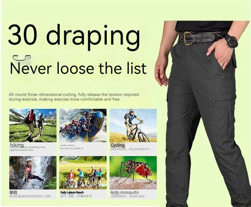 Asian Size Summer Cargo Pants Men Pants Streetwear Jogger Trekking Hiking Mountain Work Tourism Trousers