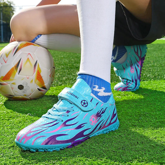 New Kids Soccer Cleats Youth Football Shoes TF Training Sneakers Boys Girls Non-Slip Breathable Lightweight Sport Boots 29-39