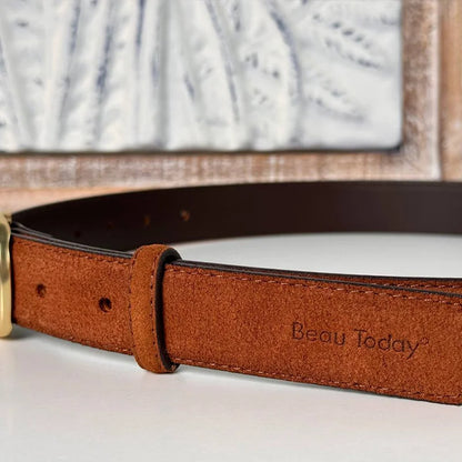 Belt Women Split Leather Trend Elliptical Pin Buckle Accessories All-Match Jeans Waistband Ladies Handmade 91119