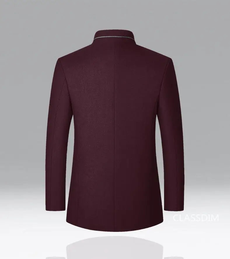 New Spring Men Cashmere Blazers Suits Jackets Stand-up Collar Business Casual Suits Coats Male Slim Fit Blazers Jackets Coats 4X