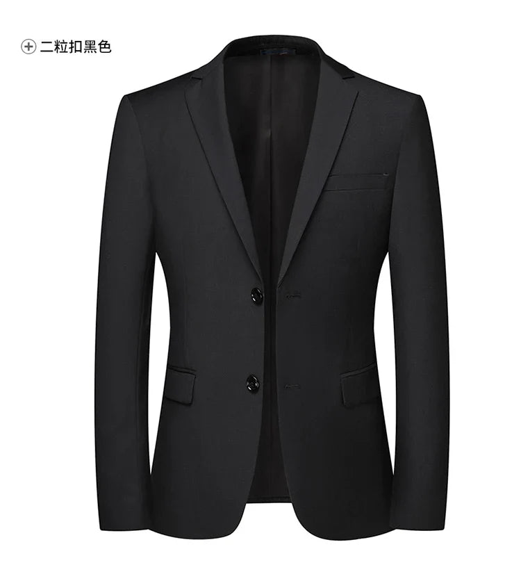 Blazer New Men's Fashion Business Solid Color British Style Professional Work Groom Wedding Dress Best Man Blazer Jacket