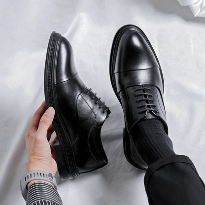 Brand Men Genuine Leather Shoes Black Wedding Bride For Formal Party Dress OEM Italian Men Shoes Casual Soft Casual Shoes