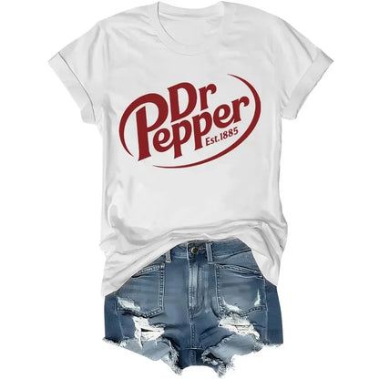 1885 T-Shirt Pepper Soda Lover Dr Pepper Shirt  Women's Harajuku Sleeve Casual Women's T-shirt Clothing Street Aesthetic Clothes