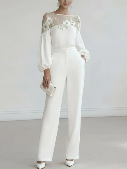 Bonboho Women's Sheer Floral Embroidered Shirt Top 2026 Spring New Puff Sleeves Loose Fit Blouse Female Elegant T-shirt