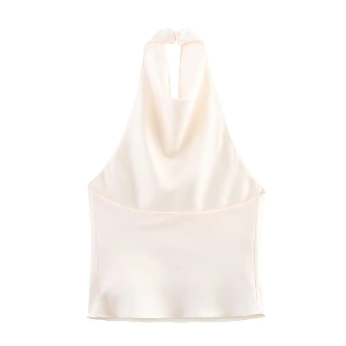 Spring Elegant Women Satin Halter Tops 2026 Summer Backless Off Shoulder Corset Vest Female Fashion Slim Crop Tank Top