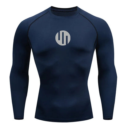 Running Men's Compression Long sleeve T-Shirt Gym Sports underwear Quick-drying Sweat-Wicking Sunscreen Second Skin Workout Men