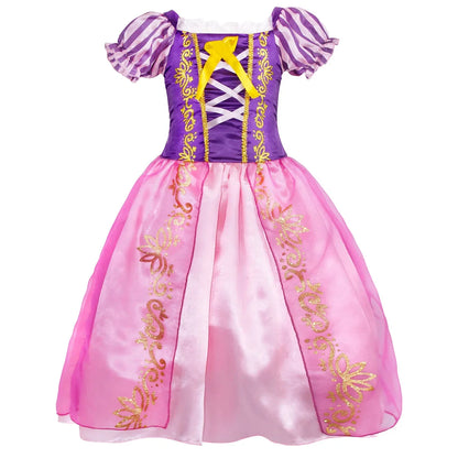 Disney Cinderella Cosplay Costume Kids Clothes for Girls Sequins Princess Dress with Floral Bow Birthday Party Ball Gown