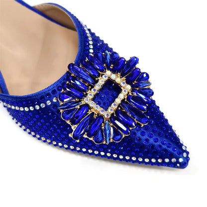 African Style Women's Shoes Mixed With BlackGold High Heels Pointed At The Dinner Party Nigerian Women's Shoes