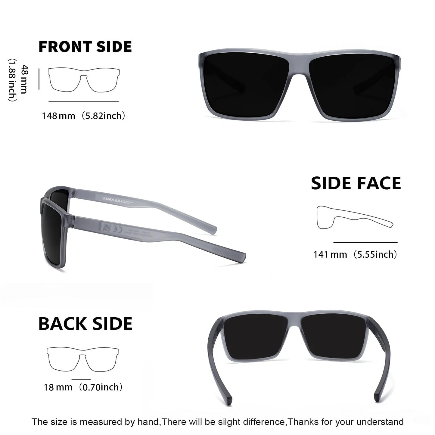 XL Z87 Polarized Safety Sport Sunglasses for Men Women Big Wide Heads TR90 Ultralight UV400 Oversized Outdoor Work Shades 8108