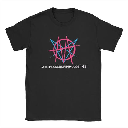 2025 Vintage Mindless Self Indulgence Idol T-Shirt Men Crewneck Cotton T Shirt Punk Band Music Short Sleeve Tee Summer Tops