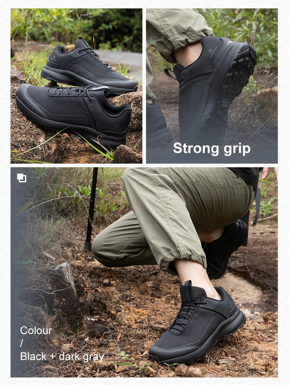 Men Hiking Shoes Litchi Leather High Quality Male Trekking Climbing Sneakers Non-slip Luxury Designer Outdoor Shoe