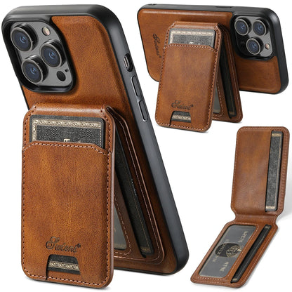 Luxury Magnetic Card Holder Leather 2 in 1 Phone Case For iPhone 17 16 15 14 13 12 Pro Max Plus Air Detachable Stand Phone Cover