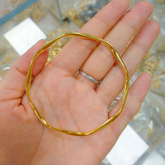 Bracelet Mobius en or pur 24 carats 9999 de luxe, véritable or, bracelet en forme de boucle infinie, bracelet fermé pour femme