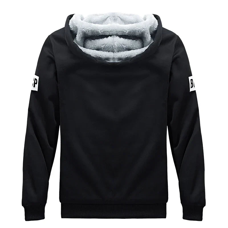 Wolf Czuadlte2024New Winter Men's Sports Set Casual Pants Hooded Sweater Youth Large Plus Plush Thickened Cardigan Two Piece Set