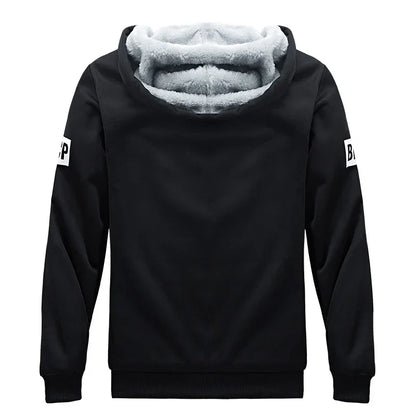 Wolf Czuadlte2024New Winter Men's Sports Set Casual Pants Hooded Sweater Youth Large Plus Plush Thickened Cardigan Two Piece Set