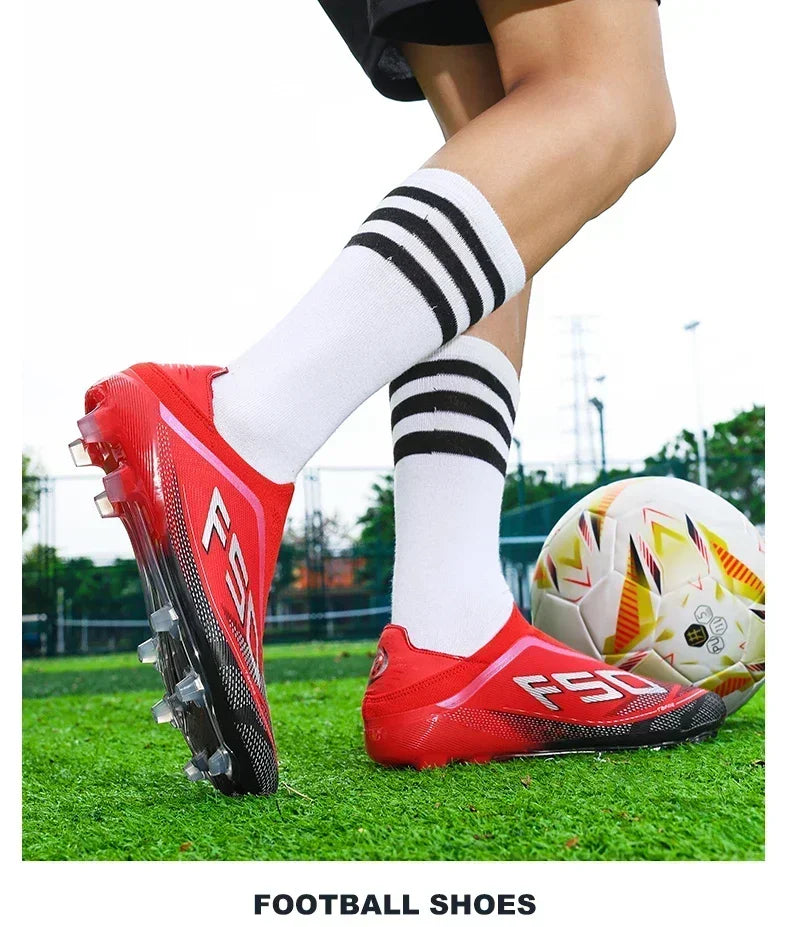 New Men Football Boots Non-Slip Boys Cleats Hot-selling Soccer Shoes Grass Outdoor Match Sneakers High-quality High-top Light