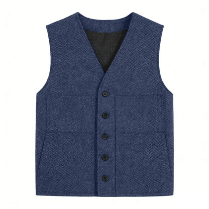 Men Vest Gray V Neck Herringbone Single Button Waistcoat For Wedding Birthday Banquet Party Business Work Daily Men Suit Vest