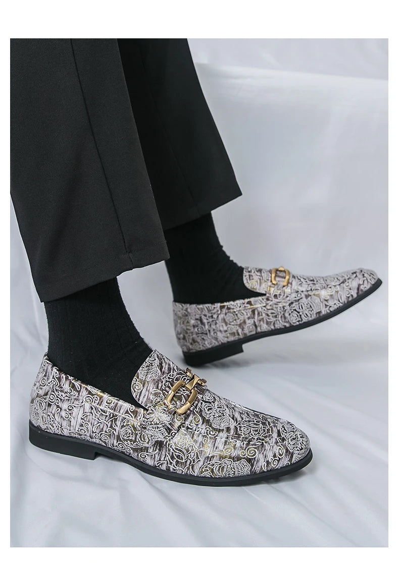 Leather Shoes Men's Business Shoes Luxury Brand Loafers Dress Moccasins Breathable Slip on Black Driving Shoes Male Formal Shoes