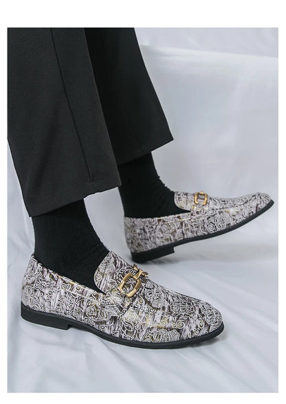 Leather Shoes Men's Business Shoes Luxury Brand Loafers Dress Moccasins Breathable Slip on Black Driving Shoes Male Formal Shoes