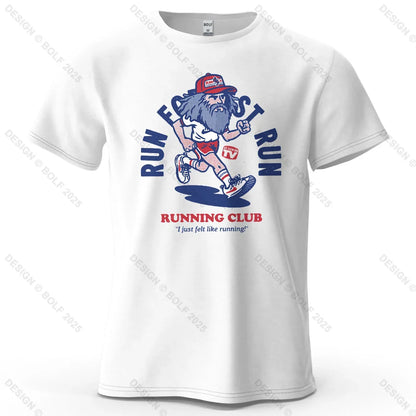Running Club Printed Men's T-Shirt 100% Cotton Oversized Fitness Motivation Graphic Tees for Women Tops Tees Streetwear
