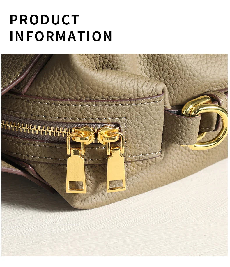 Women's Bag 2025 Trend Natural Cow Leather Bag Female Retro Cowhide Crossbody Bags Ladies Large Capacity Shoulder Bag Women