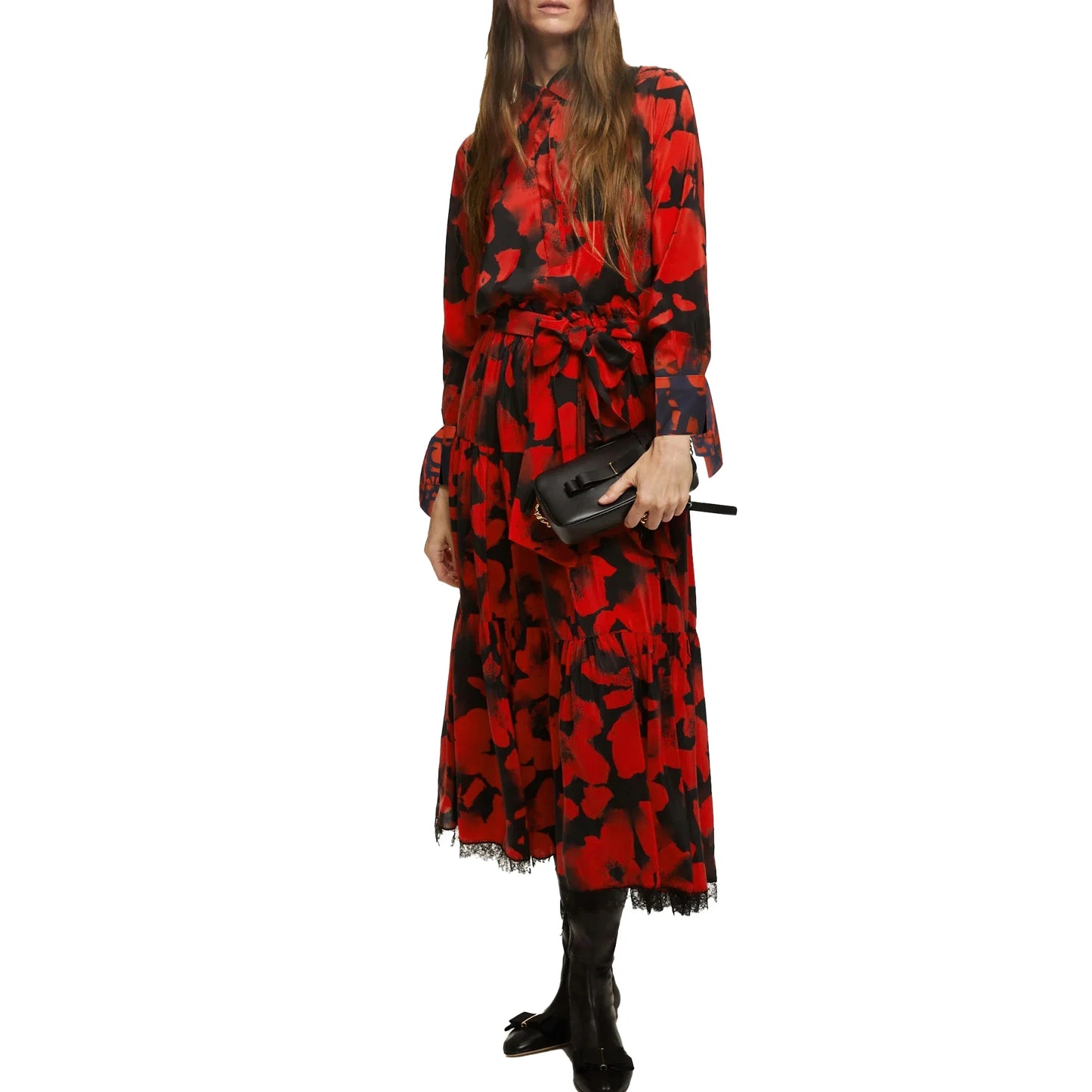 Elegant Women Blouse Tops Fashion Long Sleeve Shirts Blusas Vintage Stylish OL Work Shirt Female Red Blouses