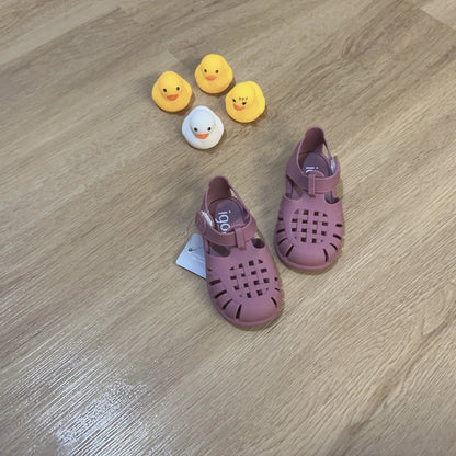 Boys Girls' Solid Color Casual Baotou Roman Sandals Baby Kids Jelly Beach Shoes Children's Soft Sole Non-slip Sandals SO125