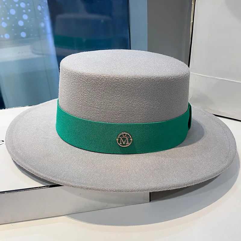 Fedora Hats for Women Fashion Elegant Bowler Dress Caps Panama Church Wedding Ribbon Band Hat Men Felt Jazz Hat