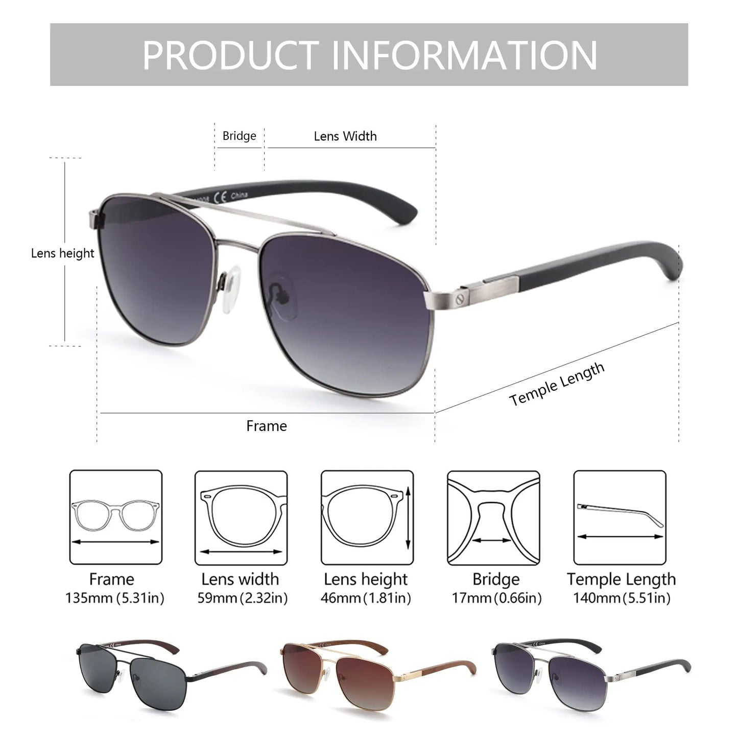 2026 Wood Polarized Sunglasses for Men100% UV Protection Fishing Driving Golf Shade Sun Glasses