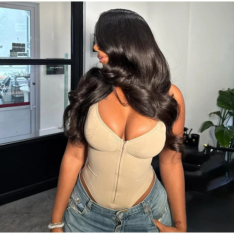 Sexy Tight Corsets Women's Bodysuit Sleeveless V-Neck Zipper Lady Playsuits 2026 Spring Summer Female Slim Backless Romper