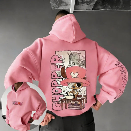 One Piece Men's Hoodie Sweatshirt Tony Tony Chopper Anime Spring Autumn Winter Boys Simple Long-sleeved Parent-child Outfit