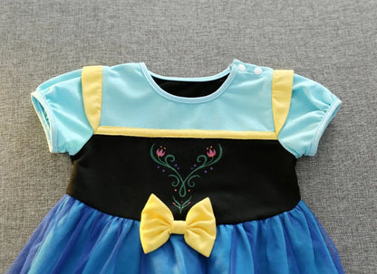 Toddler Girls Summer Cotton Short Sleeve Knee Lenth Dress Kids Elsa Anna Dress Up Clothing Little Girls Snow White Dresses XMZ65