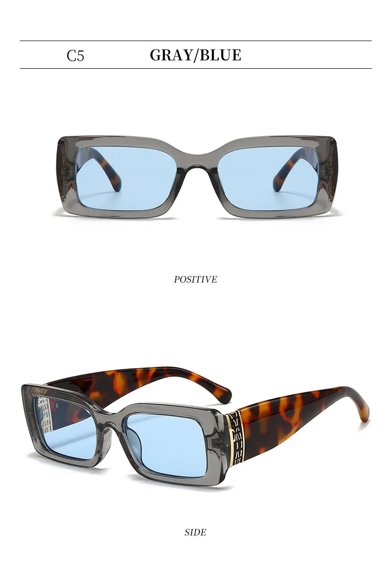 Fashion Small Rectangle Sunglasses for Women Retro Vintage UV400 Men Trending Sun Glasses UV400 Protection Gafas De Sol Mujer