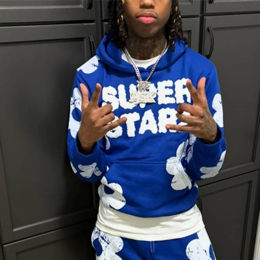 Spring Autumn Men Hoodies Sets Letter Print Hoody Women Sweatshirt Hip Hop Streetwear Y2k Retro Harajuku 2024 New Men's Clothing