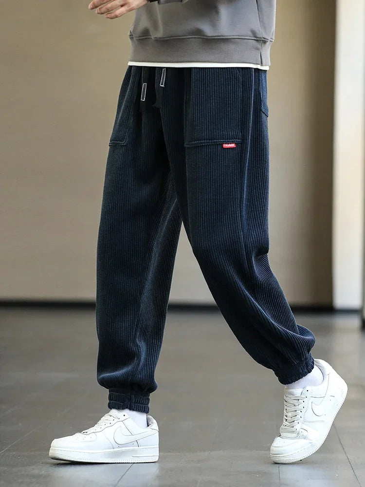 Pants Men Loose Fit Baggy Sweatpants Casual Fashion Streetwear Trend Autumn Winter Harem Joggers Trouser Male Plus SIze