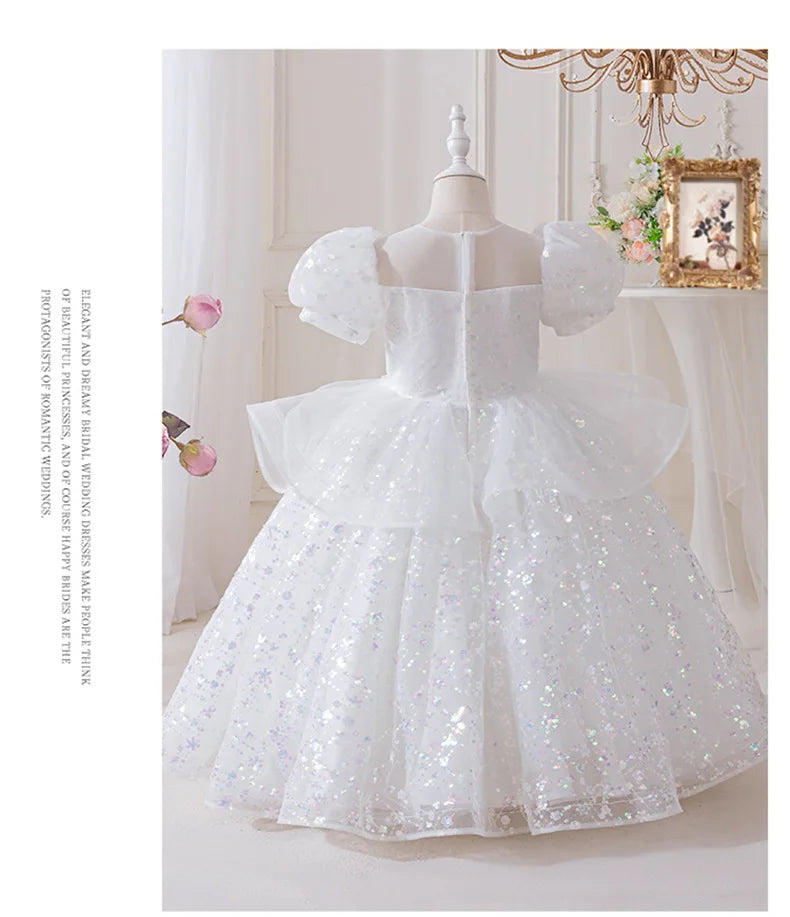 Girls' Summer New High-End Host Birthday Performance Light Luxury Piano Performance Princess Dress