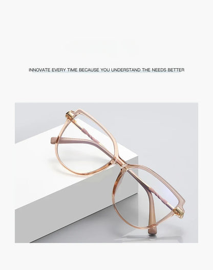 Stylish Large Frame Simple Geometric Design Anti-blue Light Reading Glasses Customized Prescription Available PFD2210