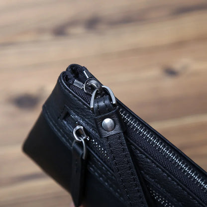 Leather Men's Wallet Natural Leather Clutch Bag Long Bank Card Bag Large Capacity Coin Purse Casual Men's Mobile Phone Bag