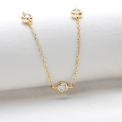925 Sterling Silver Necklaces Round Cut 2.5mm/4mm Bezel Moissanite Choker Necklace for Women Multilayer Neck Jewelry