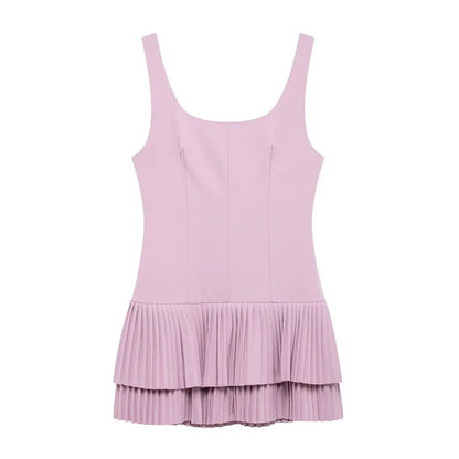 2025 Pleated Mini Dress Women Jumpsuit Backless Short Dresses for Women Straps Playsuit Dress Woman Party Women's Dress