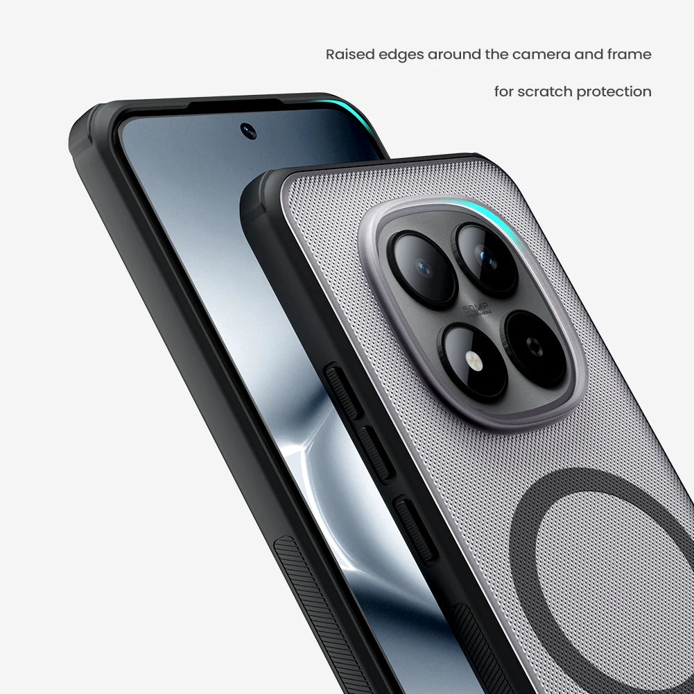 For Xiaomi Redmi Note 13 14 15 Pro Plus 5G Case Magnetic Soft Frame Hard PC Super Frosted Pro Back Cover Protection