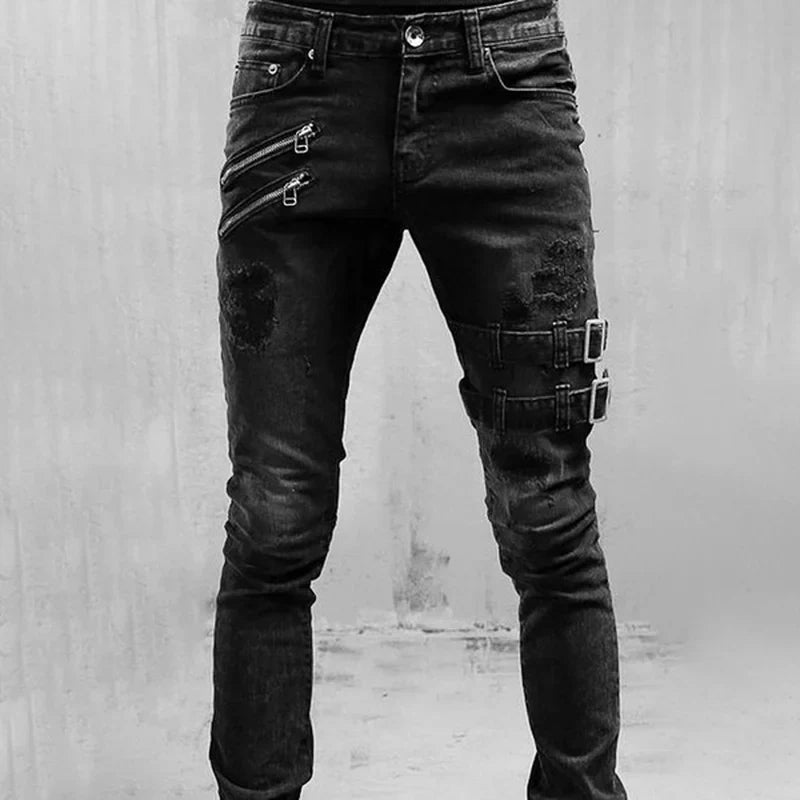 New Autumn Men Pants Casual Tactical Jeans Male Multiple Pockets Cargo Pant Casual Straight Dimem Jeans Trousers Plus Size S-4Xl
