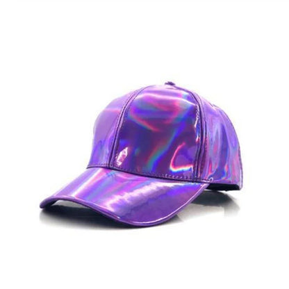 Laser Reflective Color Changing Cap Unisex Glossy Rainbow Baseball Cap Trendy Streetwear Outdoor Sports Baseball Cap