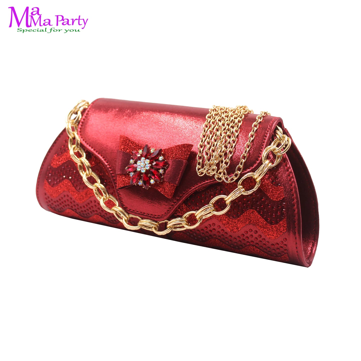 Wine Color New Arrivals High Quality Specials Design Italian Women Shoes and Bag  with Crystal for Wedding Party