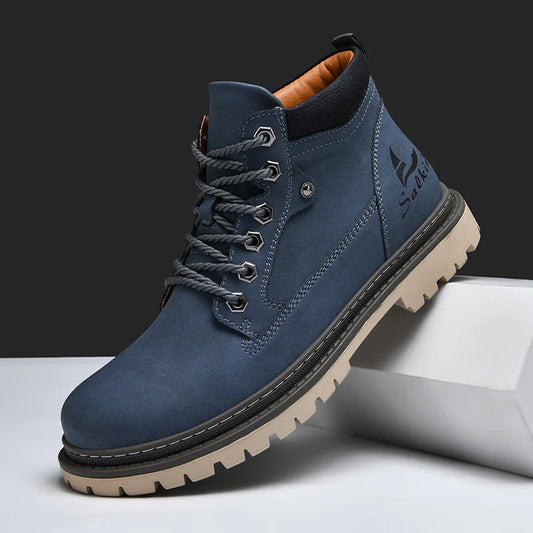 Handmade Men Boots Autumn Outdoor Hiking Boots Ankle Winter Leather Shoes Sneakers Hombres Botas High Top Footwear Anti Slip