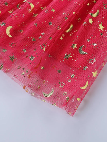 Summer New Girl's Cotton Unicorn Embroidered Mesh Spliced Sleeveless Dress SH1701