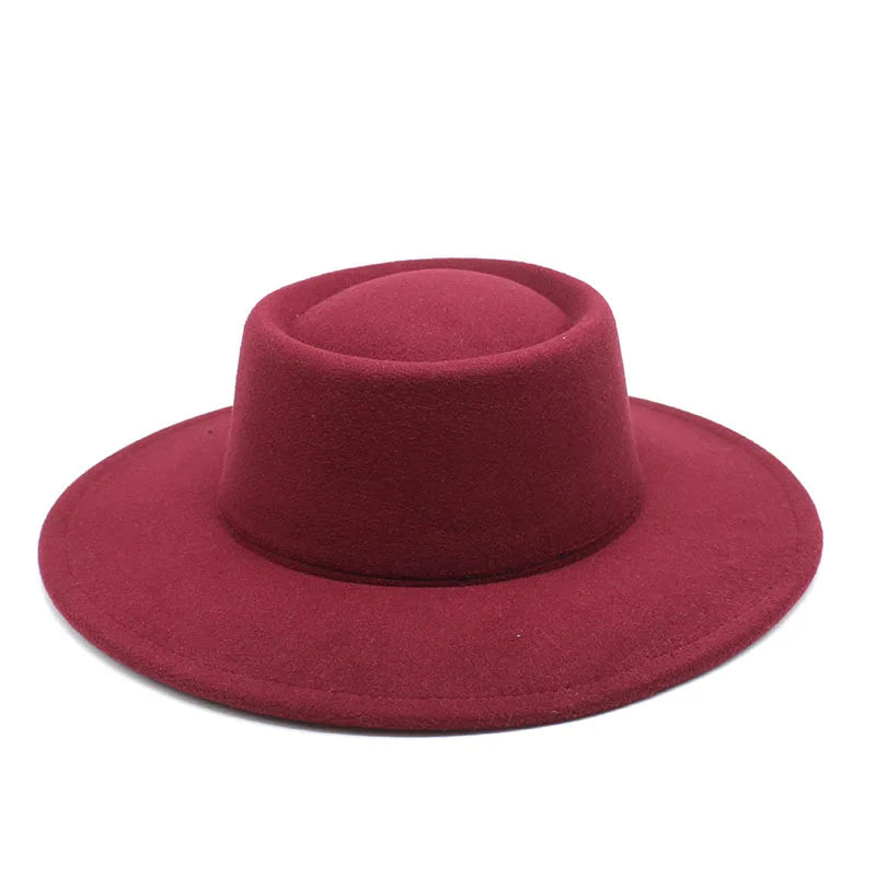 Fedora Hats Men Women 8.5CM Wide Brim Wool Felt Jazz Hats 2023 British style Dress Formal Panama Cap